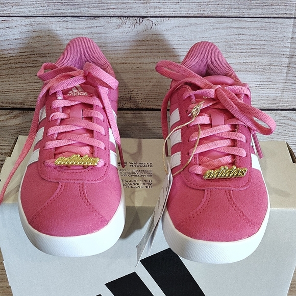 *New Adidas VL Court 3.0 K Pink Sneakers - Picture 4 of 7